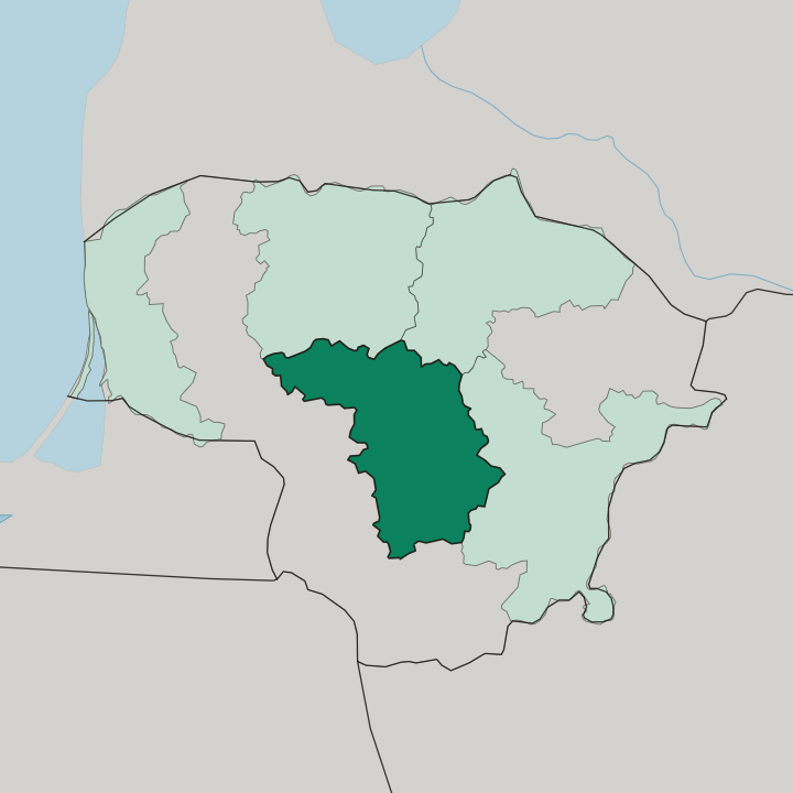 Map showing Kaunas County — In Lithuania