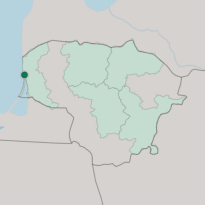 Map showing Klaipėda — In Lithuania