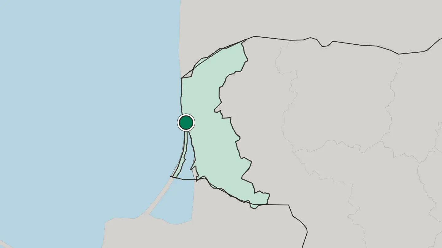 Map of Klaipėda in Lithuania