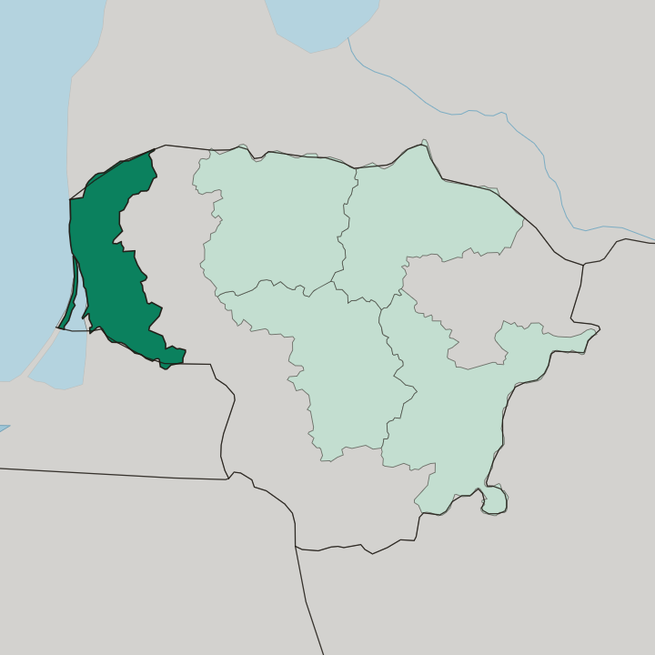 Map showing Klaipėda County — In Lithuania