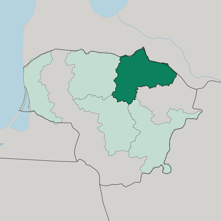 Map showing Panevėžys — In Lithuania