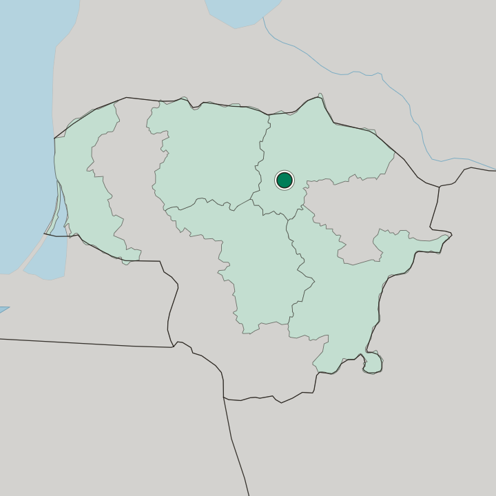 Map showing Panevėžys — In Lithuania
