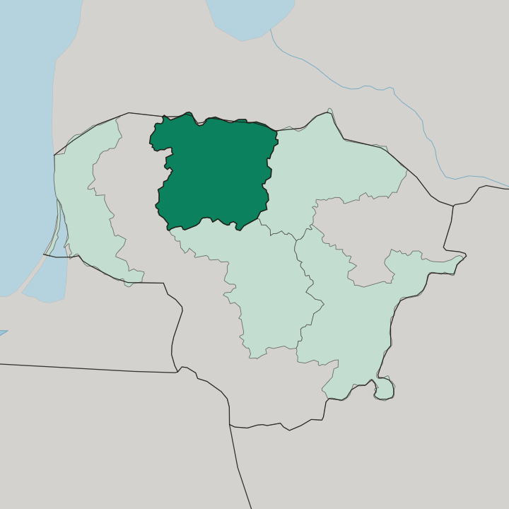Map showing Šiauliai County — In Lithuania