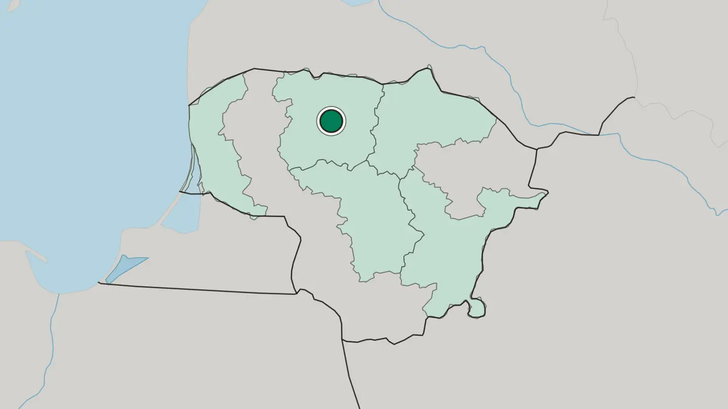 Map of Šiauliai in Lithuania