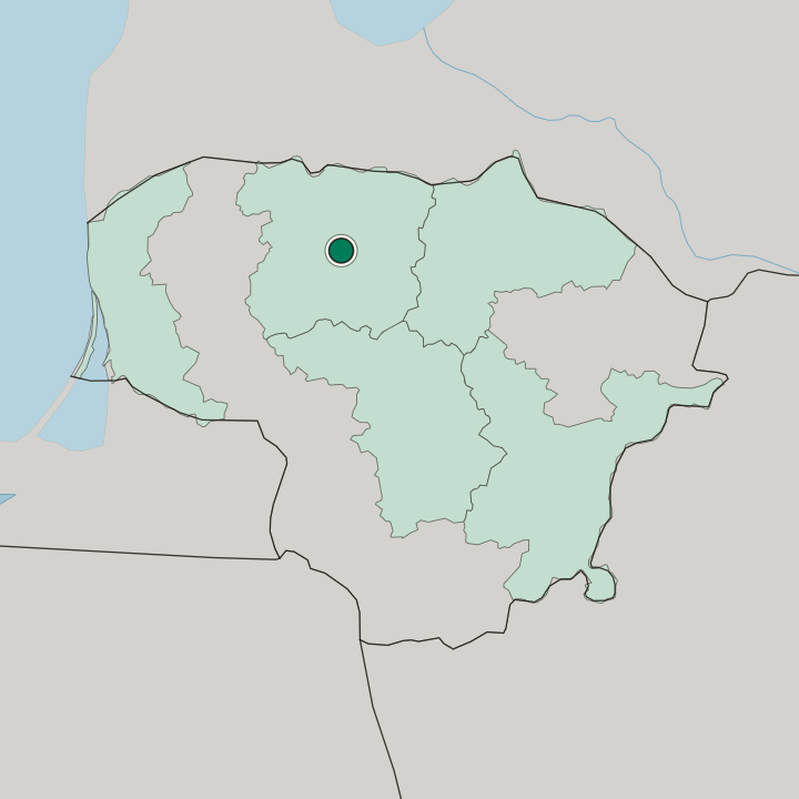 Map showing Šiauliai — In Lithuania