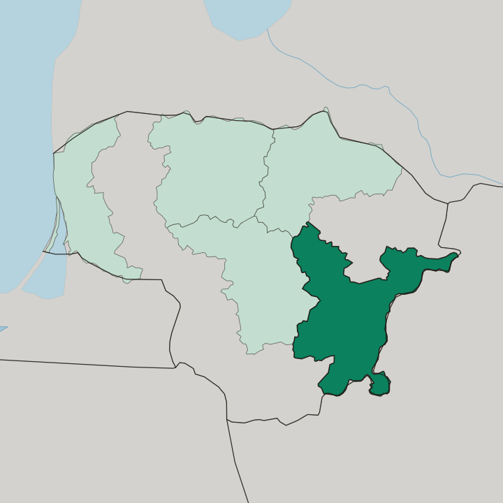 Map showing Vilnius County — In Lithuania