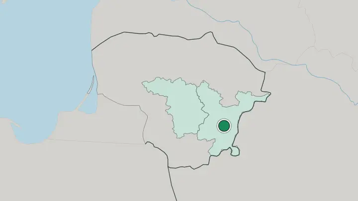Map of Vilnius in Lithuania
