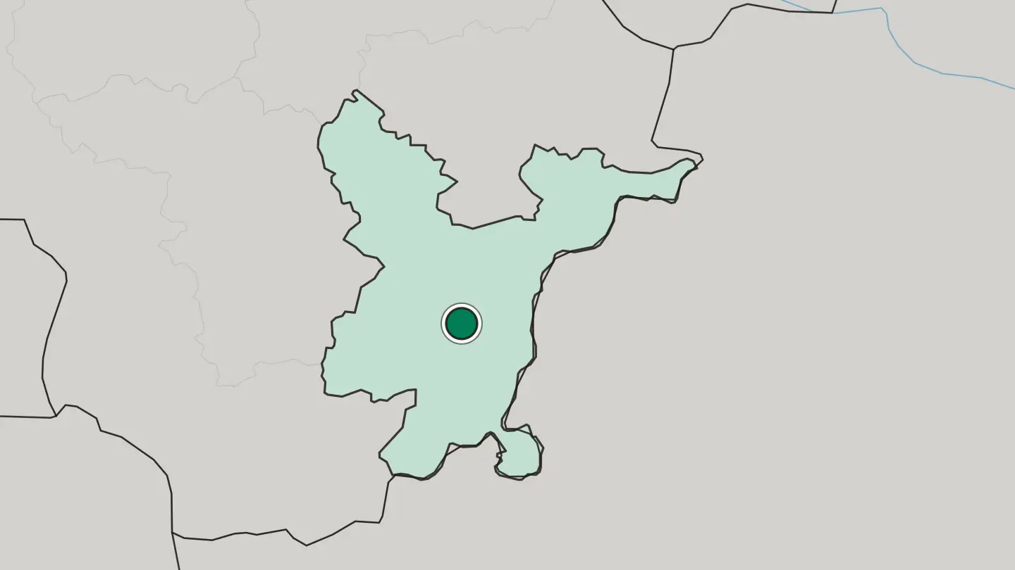 Map of Vilnius in Lithuania