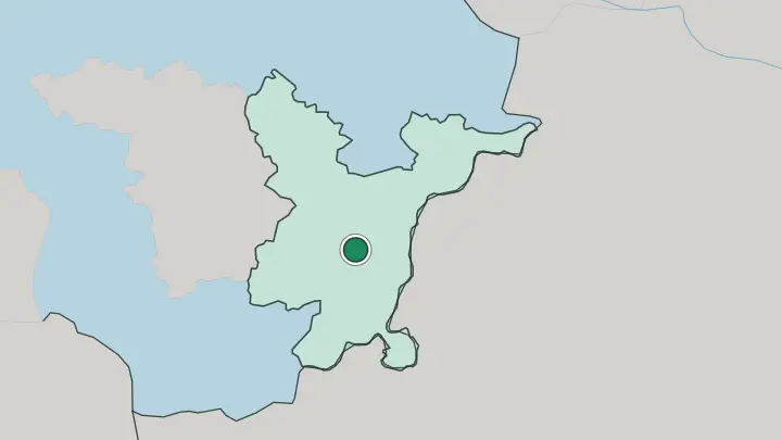 Map of Vilnius in Lithuania