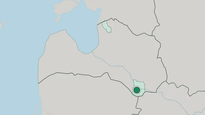 Map of Daugavpils in Latvia