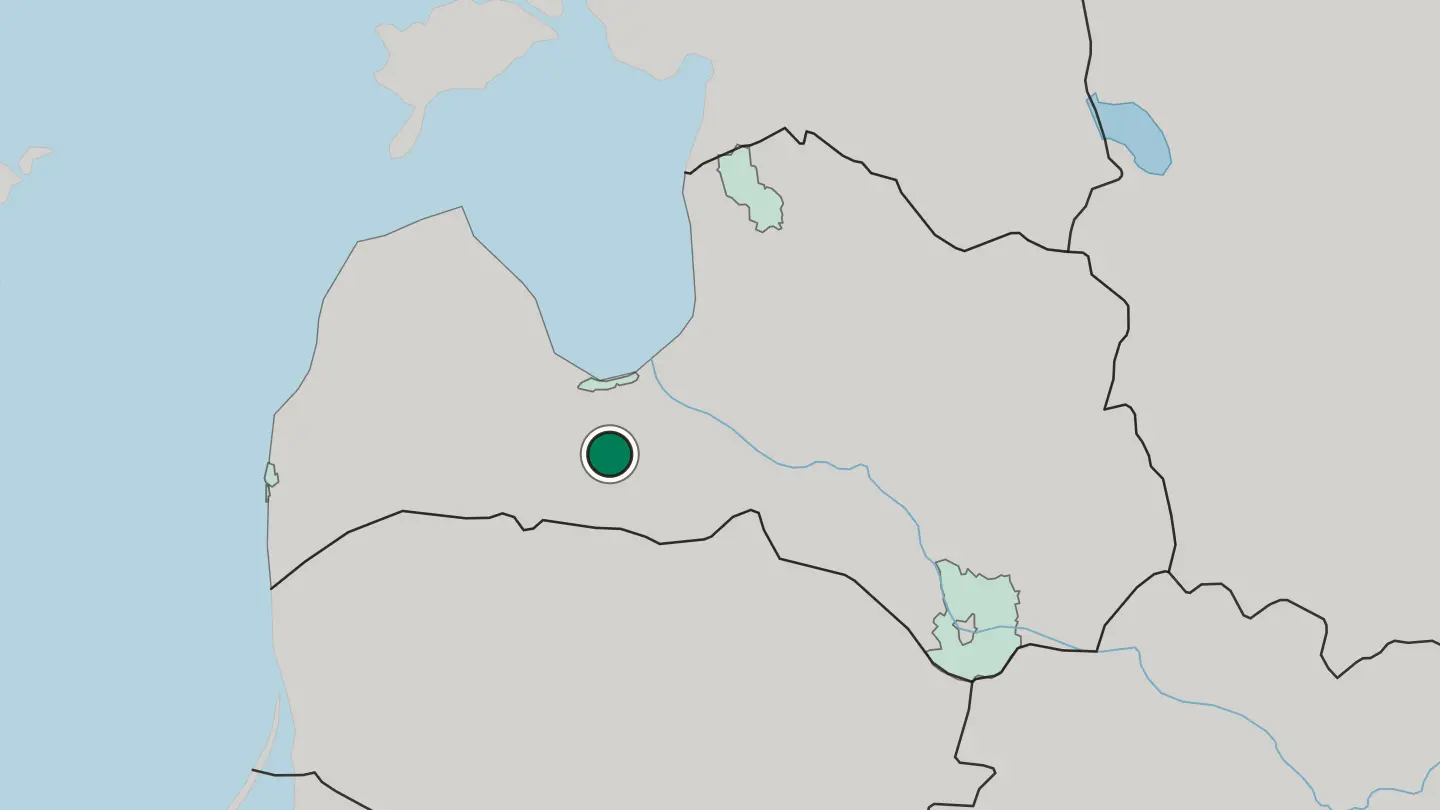 Map of Jelgava in Latvia