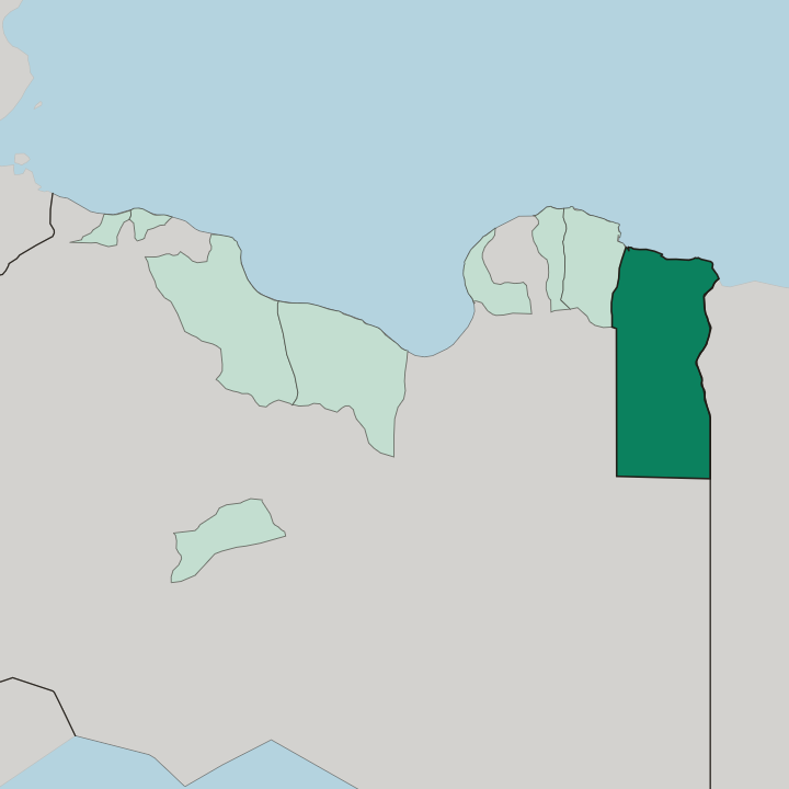 Map showing Al Buţnān — In Libya
