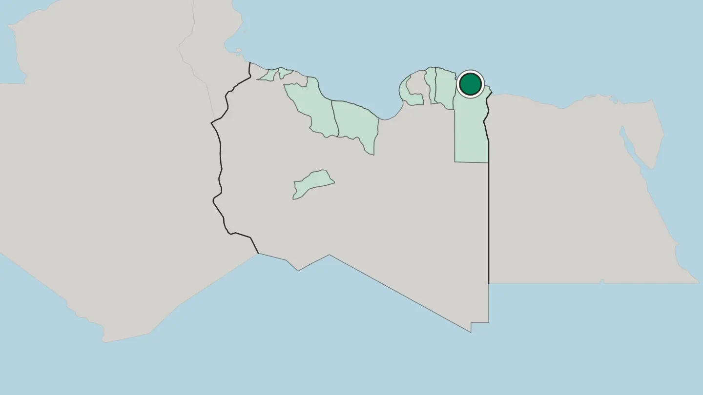 Map of Tobruk in Libya