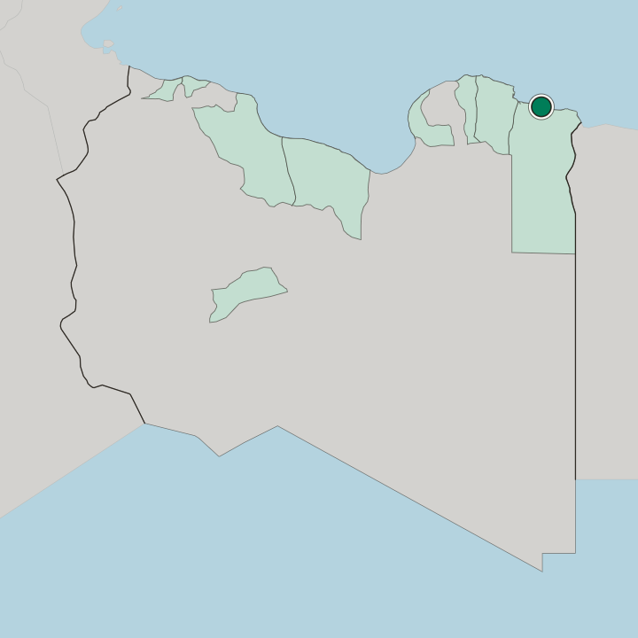 Map showing Tobruk — In Libya