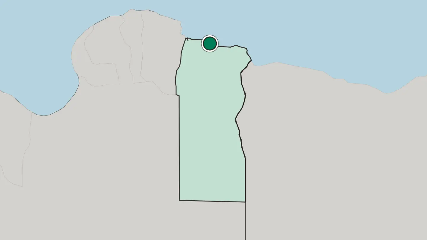 Map of Tobruk in Libya
