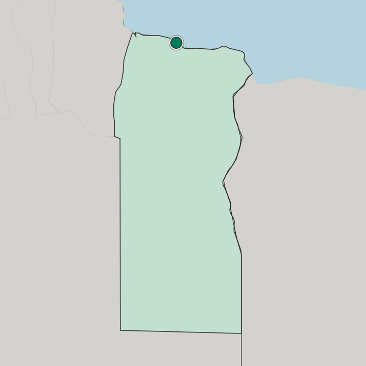 Map showing Tobruk — In Al Buţnān