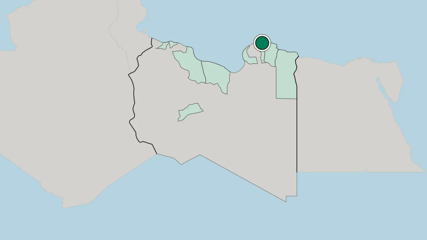 Map of Al Bayḑā’ in Libya
