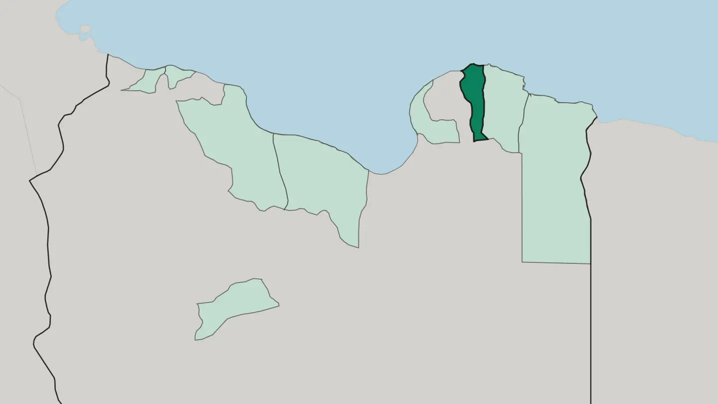 Map of Al Jabal al Akhḑar in Libya
