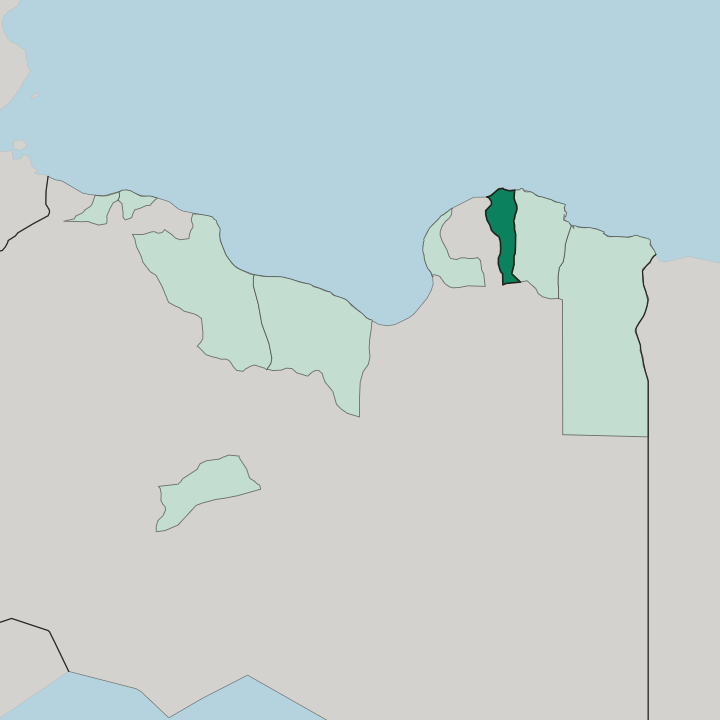 Map showing Al Jabal al Akhḑar — In Libya