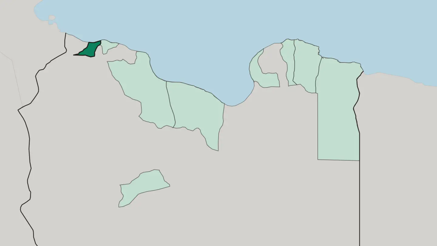 Map of Az Zāwiyah in Libya