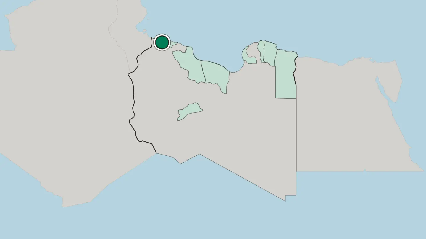 Map of Şabrātah in Libya