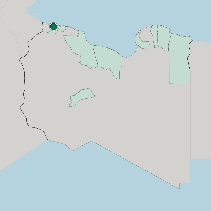 Map showing Şabrātah — In Libya