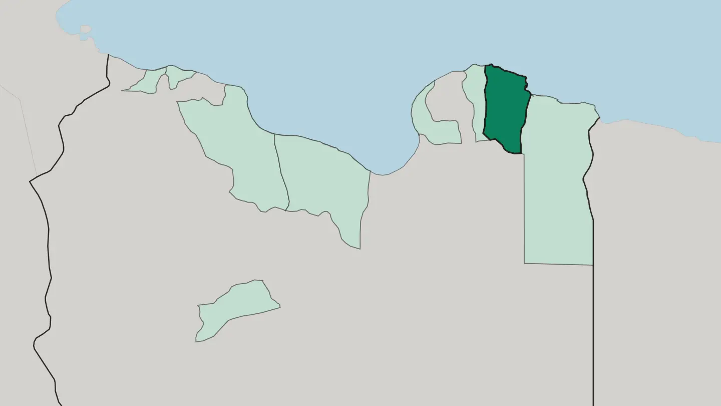 Map of Darnah in Libya