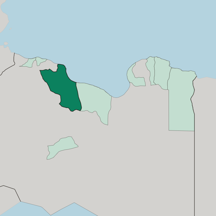 Map showing Sha‘bīyat Mişrātah — In Libya