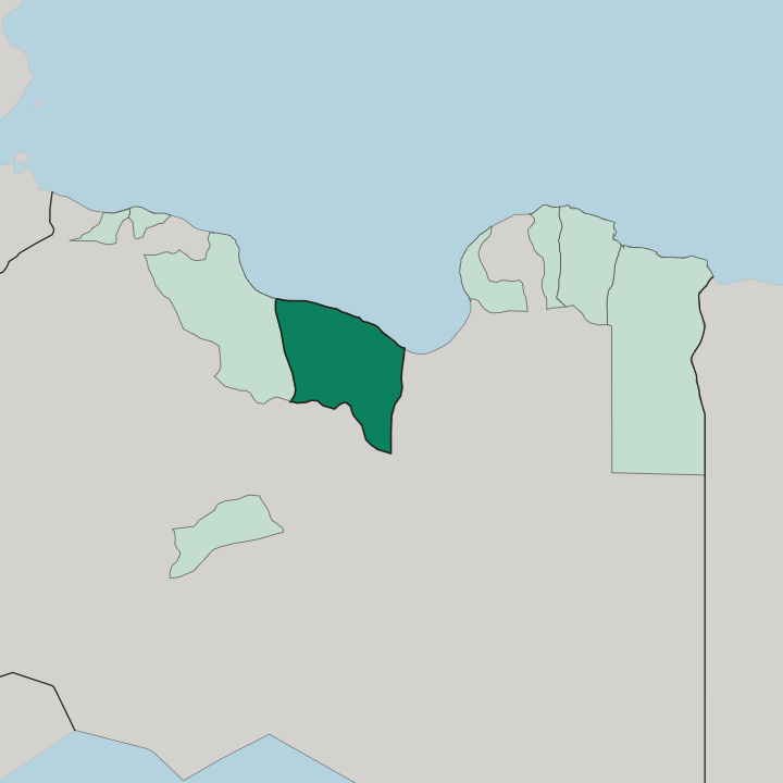 Map showing Surt — In Libya