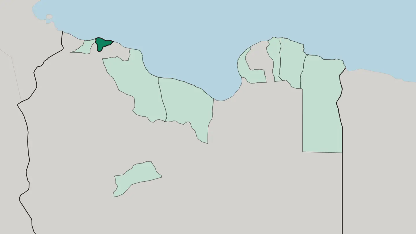 Map of Tripoli in Libya