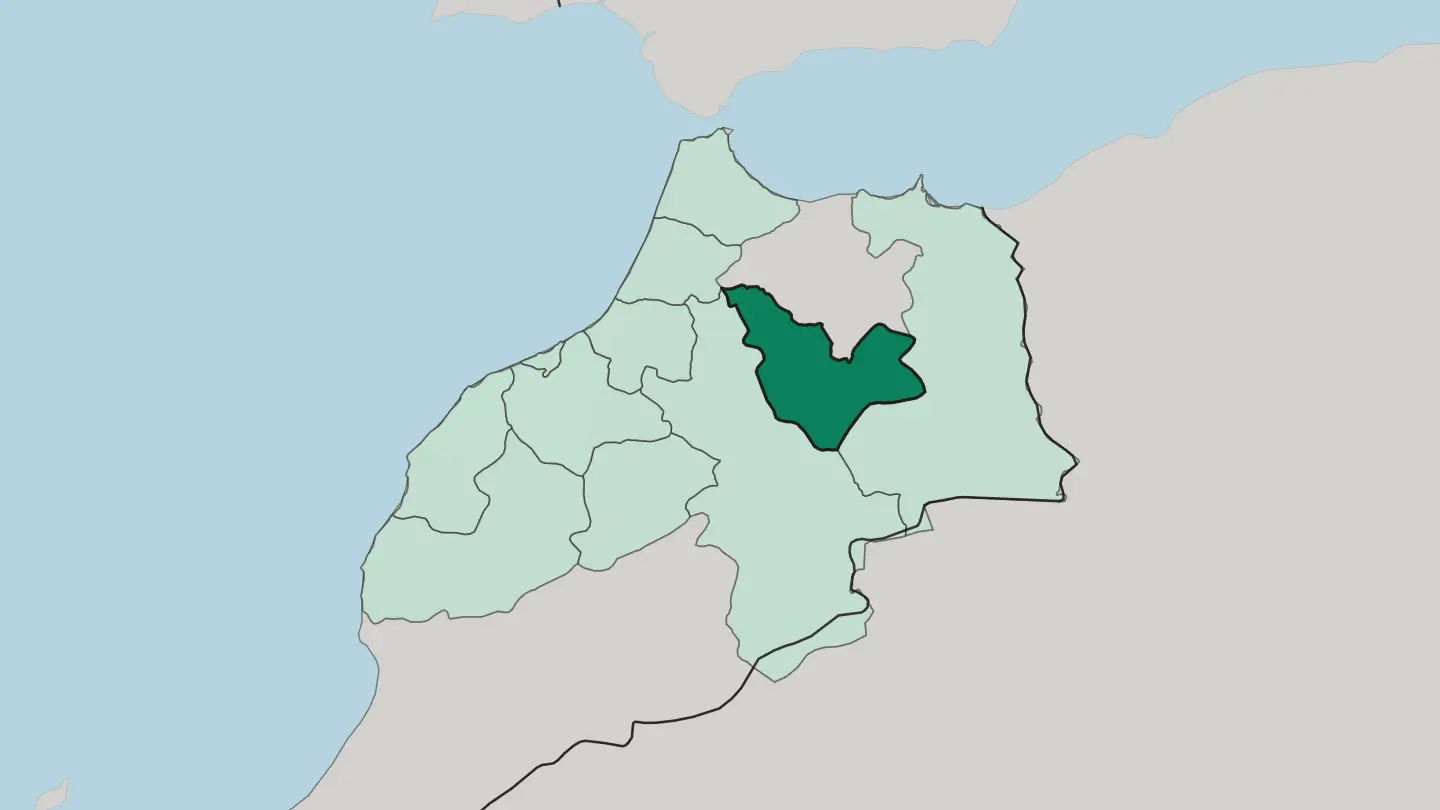 Map of Béni Mellal-Khénifra in Morocco