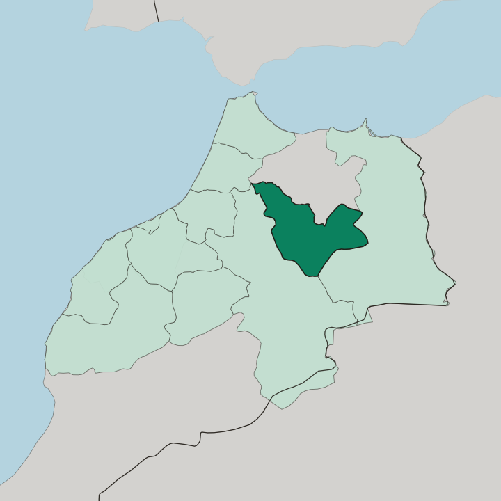 Map showing Béni Mellal-Khénifra — In Morocco