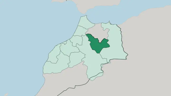 Map of Béni Mellal-Khénifra in Morocco
