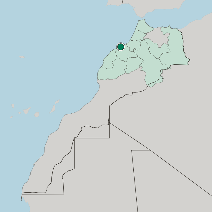 Map showing Casablanca — In Morocco