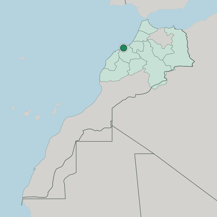 Map showing Ain Diab — In Morocco
