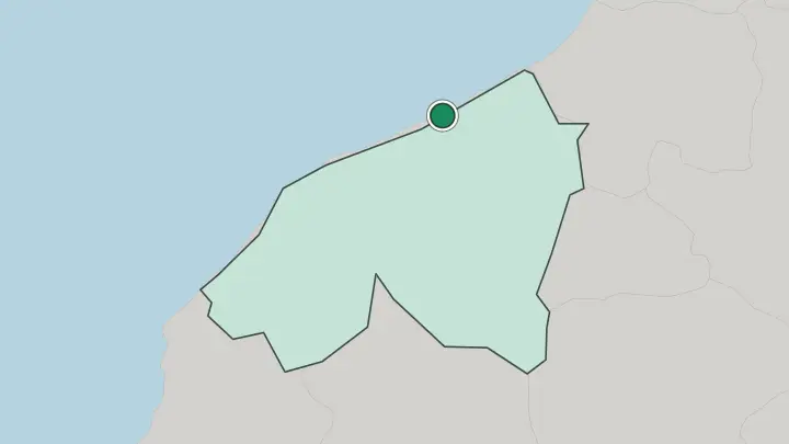 Map of Casablanca in Morocco