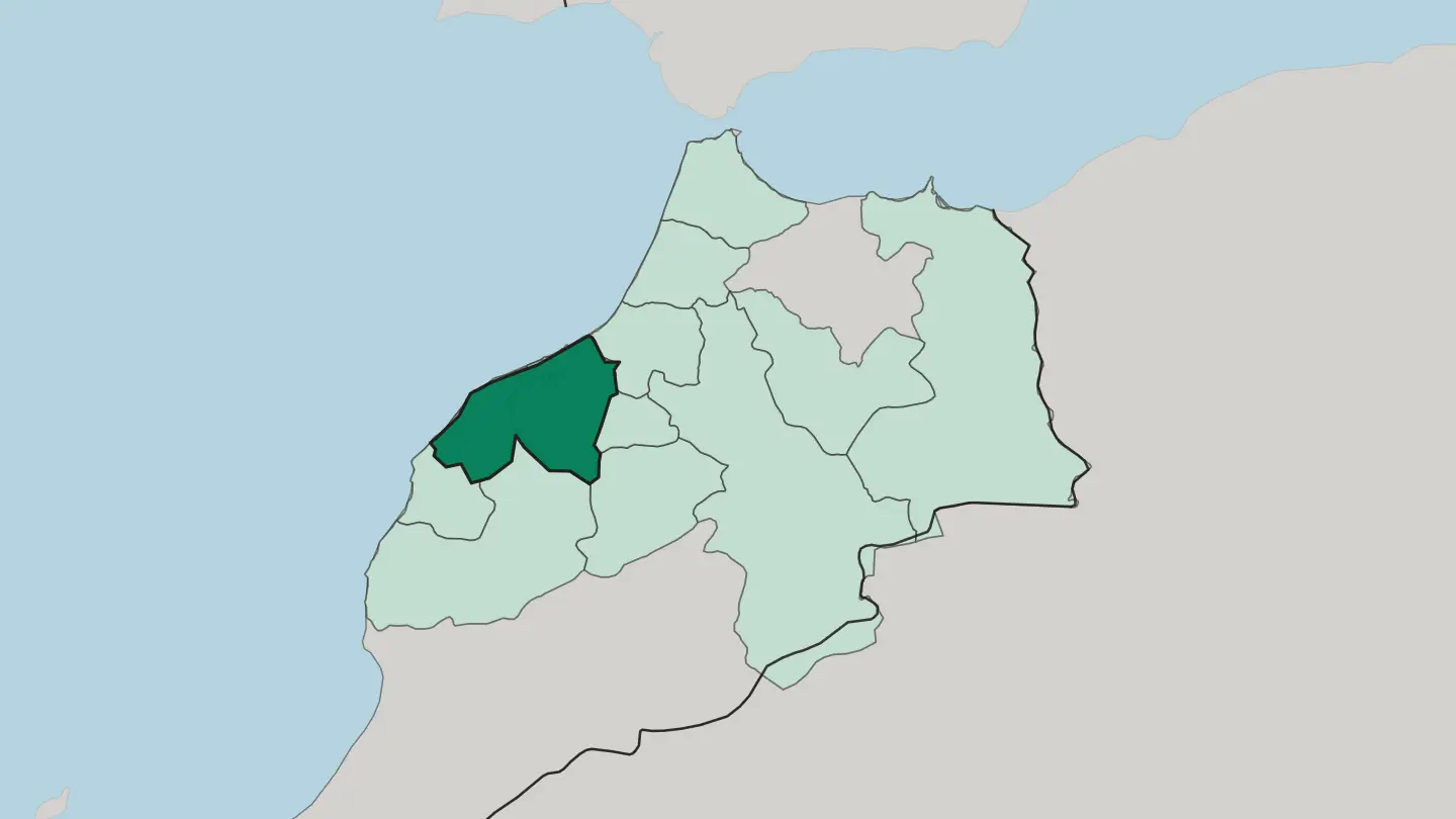 Map of Casablanca-Settat in Morocco