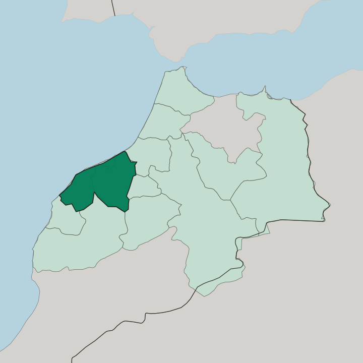 Map showing Casablanca-Settat — In Morocco
