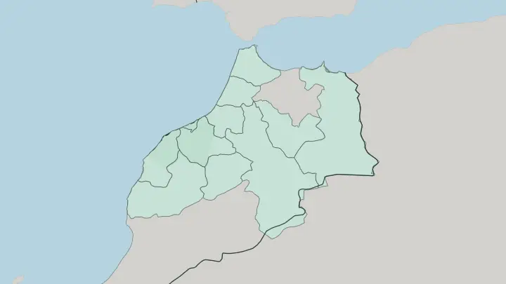 Map of Casablanca-Settat in Morocco