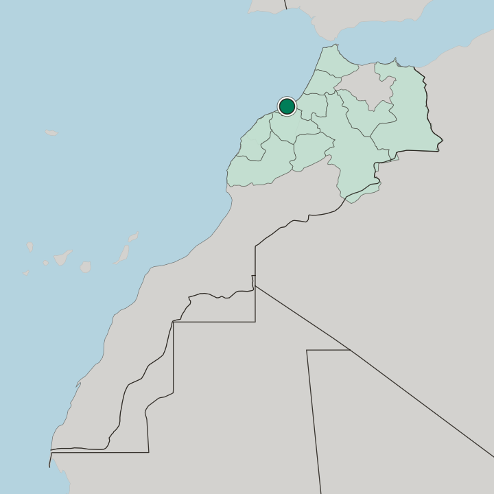 Map showing Mohammedia — In Morocco