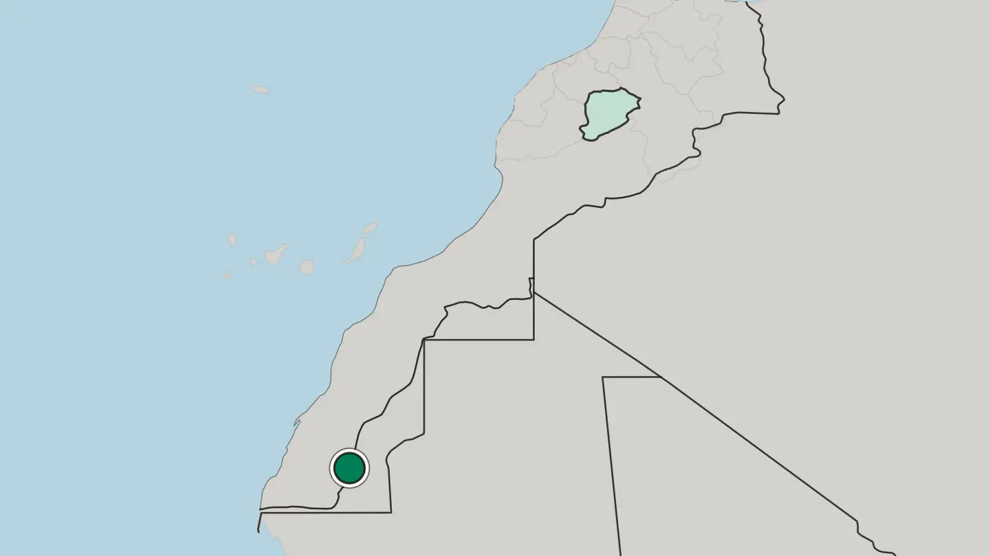 Map of Aousserd in Morocco