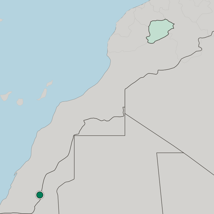 Map showing Aousserd — In Dakhla-Oued Ed-Dahab