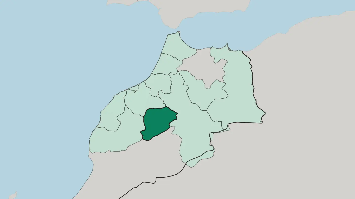 Map of Dakhla-Oued Ed-Dahab in Morocco