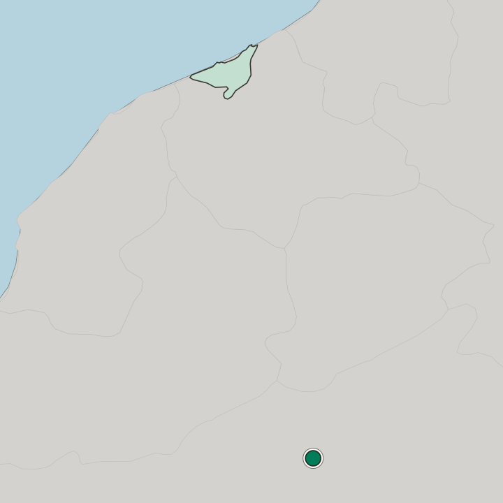 Map showing Ouarzazate — In Drâa-Tafilalet