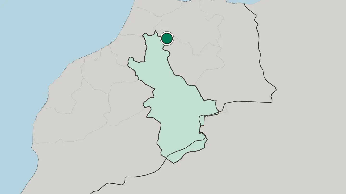 Map of Fes in Morocco