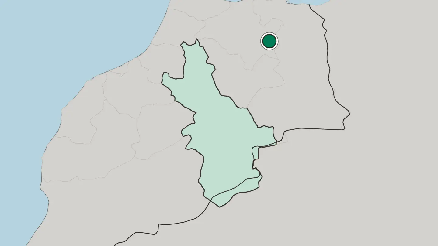 Map of Guercif in Morocco
