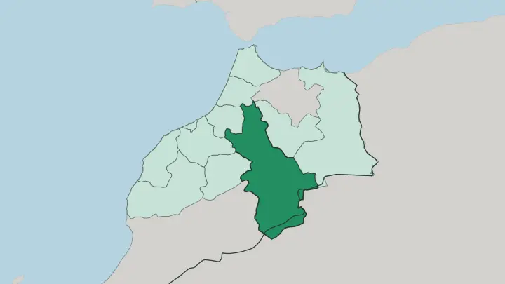 Map of Fès-Meknès in Morocco