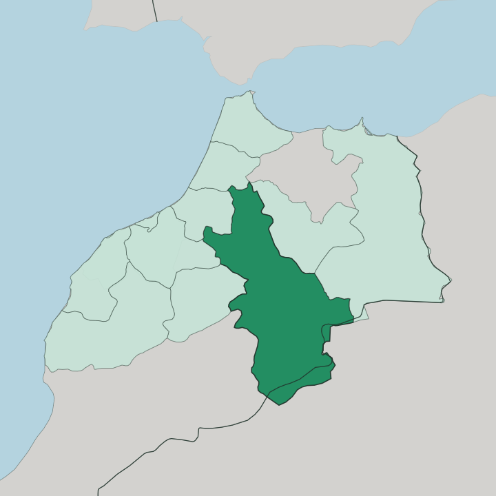 Map showing Fès-Meknès — In Morocco