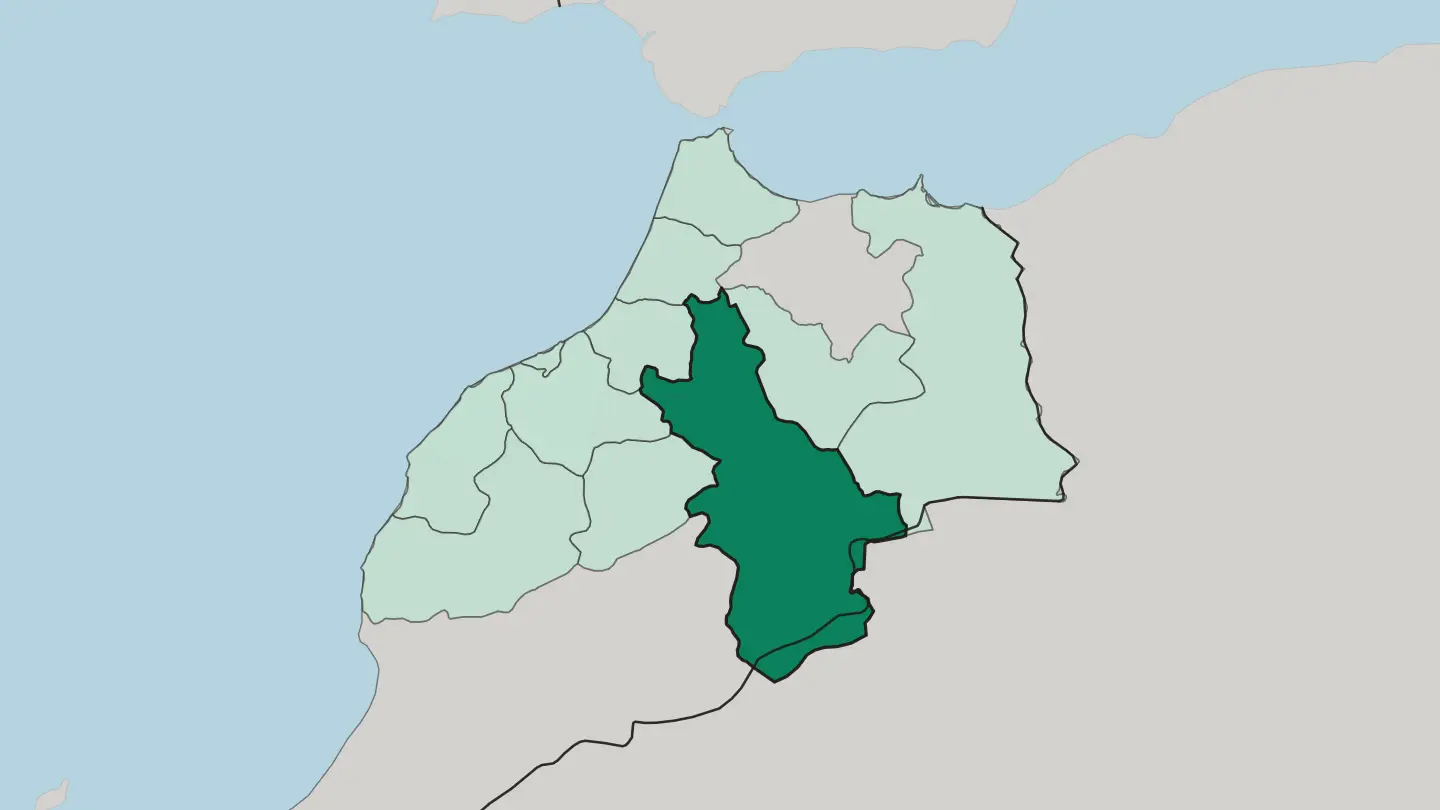 Map of Fès-Meknès in Morocco