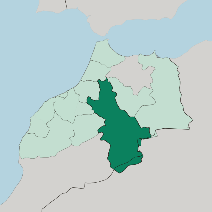 Map showing Fès-Meknès — In Morocco